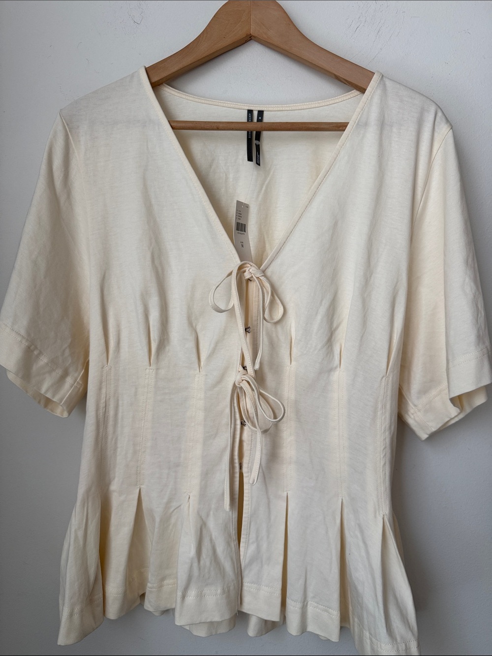 Anthropologie Waisted Tie-Front Top Size M NWT - Picture 2 of 11